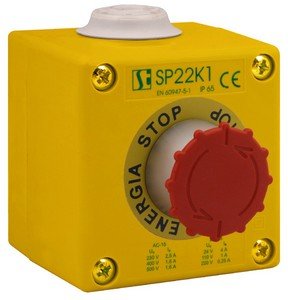 Пост управління 1-місний пиле-масло-водонепроникний кнопкой B с сигнальным контактом 2 сальник M20 Spamel SP22K1/08-2 SP22K1/08-2 фото