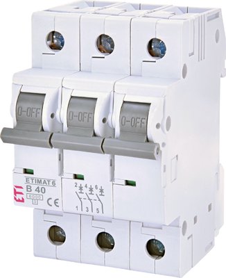 Автоматичний вимикач (Автомат) ETI ETIMAT 6 3p B 40А (6 kA) 2115520 2115520 фото