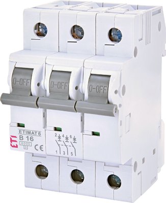 Автоматичний вимикач (Автомат) ETI ETIMAT 6 3p B 16А (6 kA) 2115516 2115516 фото