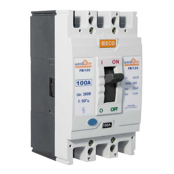 Автоматичний вимикач ВА-2004 FB125 3/100А ECOHome (ECO060010005) ECO060010005 фото
