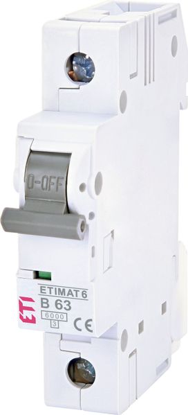 Автоматичний вимикач (Автомат) ETI ETIMAT 6 1p B 63А (6 kA) 2111522 2111522 фото