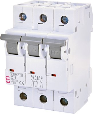 Автоматичний вимикач (Автомат) ETI ETIMAT 6 3p С 1А (6 kA) 2145504 2145504 фото