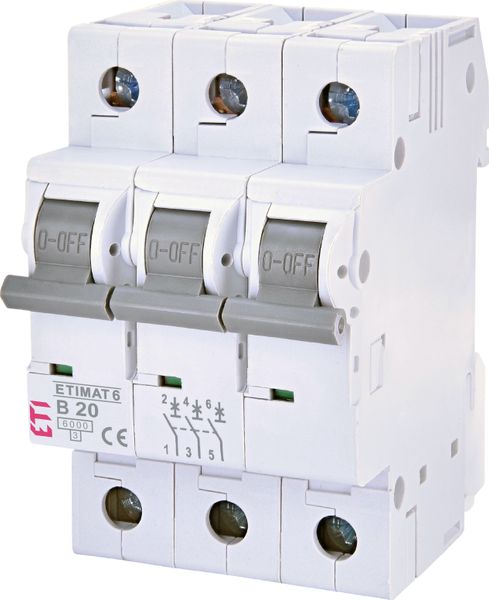 Автоматичний вимикач (Автомат) ETI ETIMAT 6 3p B 20А (6 kA) 2115517 2115517 фото