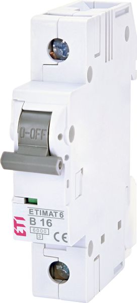 Автоматический выключатель ETI ETIMAT 6 1p B 16А (6 kA) 2111516 2111516 фото