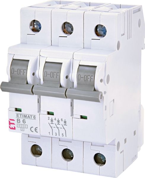 Автоматичний вимикач (Автомат) ETI ETIMAT 6 3p B 6А (6 kA) 2115512 2115512 фото
