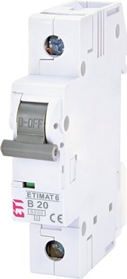Автоматический выключатель ETI ETIMAT 6 1p B 20А (6 kA) 2111517 2111517 фото