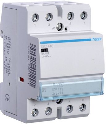 Модульний на DIN-рейку контактор Hager ESC440,220В/40А,4НВ,3м ESC440 фото
