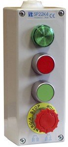 Пост управления 4-х кнопочный пыле-масло-водозащищенный Z LC, KC, KZ, B I 2 сальника M20 230V Spamel SP22K4/05-2 SP22K4/05-2 фото