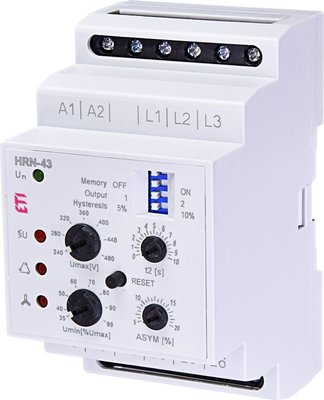 Реле контролю напруги ETI HRN-43 400V AC (2×16А) без нейтрали 2471419 2471419 фото