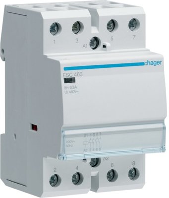 Модульний на DIN-рейку контактор Hager ESC463, 220В/63А,4НВ,3м ESC463 фото