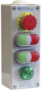 Пост управління 4-ох кнопковий пиле-масло-водонепроникний з кнопками B, 2KLZ / C, 2KLZ / C, LZ I 2 сальник M20 Spamel SP22K4/25-2 SP22K4/25-1 фото