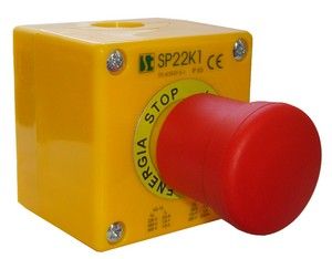 Пост управління 1-місний пиле-масло-водонепроникний з кнопкою BN 2 сальник M20 Spamel SP22K1/BN-2 SP22K1/BN-1 фото