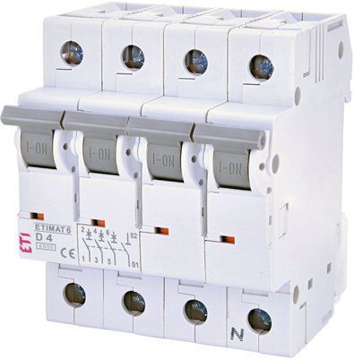 Автоматический выключатель ETI ETIMAT 6 3p+N D 4A (6kA) 2165510 2165510 фото
