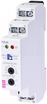 Термостат ETI TER-3H (-15...+45 °C) 24-240V AC/DC (16А) 2471847 2471847 фото