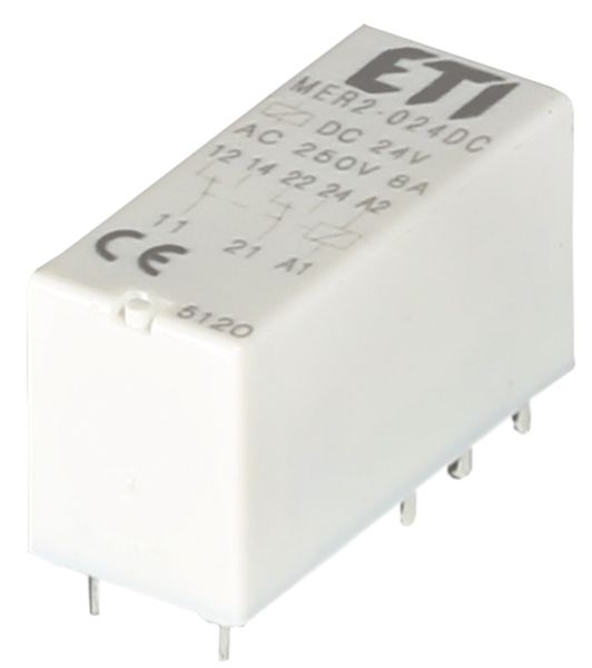 Промежуточное реле (миниатюрное) ETI MER2-024DC 2p 24V DC (8А) 2473032 2473032 фото