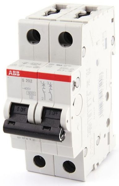 Автоматичний вимикач (Автомат) ABB S202-C0,5 тип C 0,5А ABB 2CDS252001R0984 фото