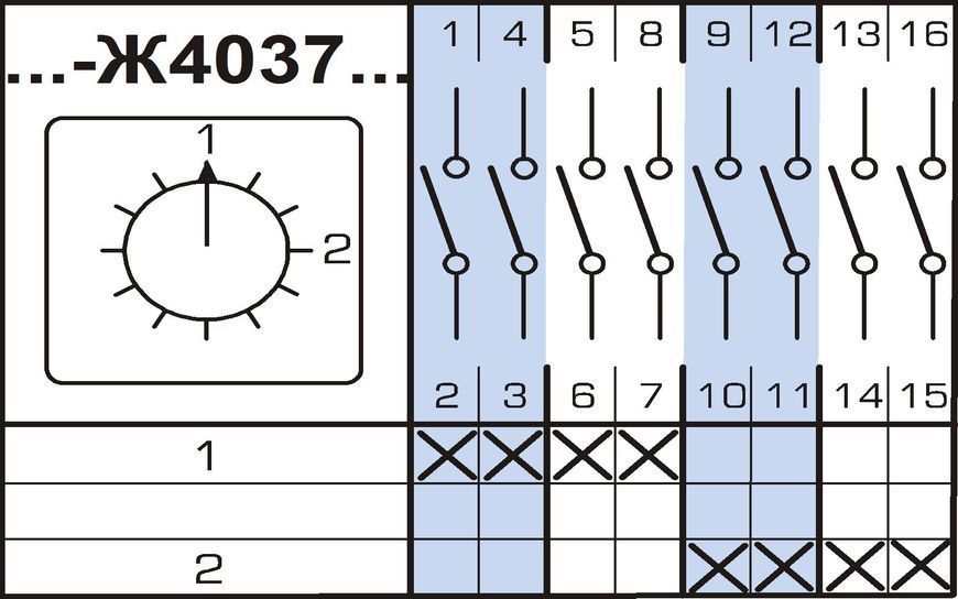 Перемикач кулачковий Apator 4G16-Ж4037UR114 Apator 4G16-Ж4037UR114 фото