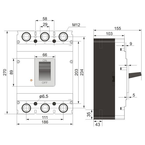 Автоматический выключатель Промфактор FMC5/3U 500А 3-5In (FMC53U0500/5) FMC53U0500/5 фото
