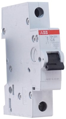 Електричний вимикач . ABB SH201-C6 тип C 6А ABB 2CDS211001R0064 фото