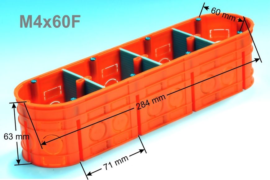 Коробка установочна чотирьохмістна Multiwall M4x60F Simet з гвинатами 650°С самозатух M4x60F фото