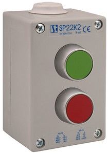 Пост управління 2-ох кнопковий пиле-масло-водонепроникний з кнопками KZ, KC ISpamel SP22K2/01-2 SP22K2/01-1 фото
