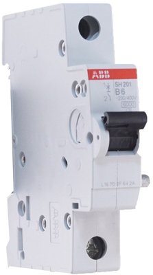 Електричний вимикач. ABB SH201-B6 тип B 6А ABB 2CDS211001R0065 фото