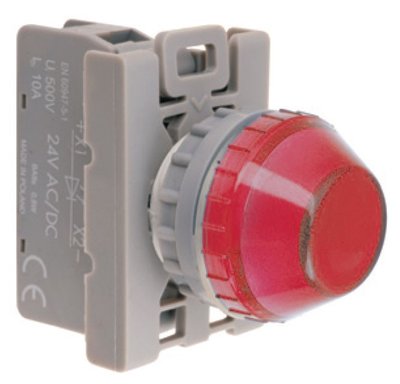 Світловий індикатор червона 24V лампочка Spamel SP22-LC-24-BA9S/. SP22-LC-24-BA9S фото