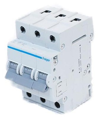Автоматичний вимикач (Автомат) Hager MС310A, 10А, 3п, С, 6кА MС110A фото