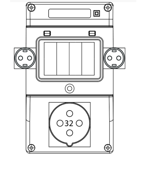 Щит с розетками (набір) Powbol ZI35S-X342 32А 4П + 2х220 ZI35S-X342 фото