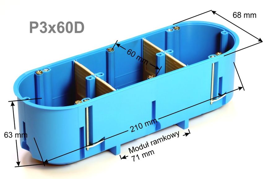 Коробка установочна Simet P3x60D Multibox 2 для гіпсокартона глубока 960°С самозатух P3x60D фото