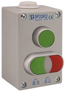 Пост управління 2-ох кнопковий пиле-масло-водонепроникний з кнопками KZ, 2KLZ / C I 2 сальника Spamel SP22K2/21-2 SP22K2/21-1 фото