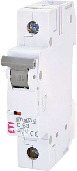 Автоматичний вимикач (Автомат) ETI ETIMAT 6 1p С 63А (6 kA) 2141522 2141522 фото