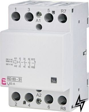 Контактор модульний на DIN-рейку RD 63-31 230V AC/DC 2464028 ETI RD 63-31 230V AC/DC 2464028 ETI фото