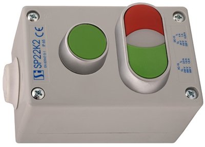 Пост управления 2 х кнопочный пыле-масло-водозащищенный с кнопкой 2KL-11-Z / C, B-01 I 2 сальника Spamel SP22K2/22-2 SP22K2/22-1 фото