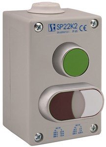 Пост управління 2-ох кнопковий пиле-масло-водонепроникний з кнопками 2KLB / CZ, KZ I 2 сальника Spamel SP22K2/24-2 SP22K2/24-2 фото