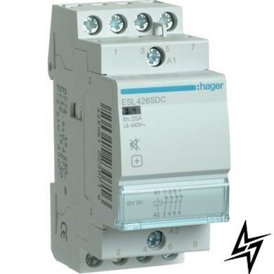 Безшумний контактор ESL426SDC 25А 4НЗ 12В Hager ESL426SDC 25А 4НЗ 12В Hager фото