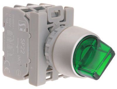 Перемикач 3-пол. Контакт Зелений 1NO 2NC з самоповерненнямAC (24V-230V), DC (24V-110V) Spamel SP22-P3CCL.Z-12-LEDU/AC/DC SP22-P3CCL.Z-12-LEDU/AC/DC фото