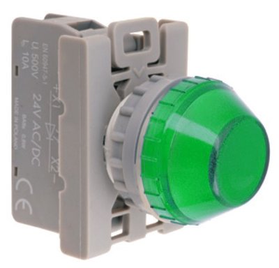 Световой индикатор Зеленый 230V LED BA9S Spamel SP22-LZ-230-LED/AC SP22-LZ-230-LED/AC фото