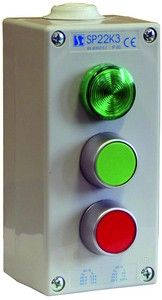 Пост управління 3-х кнопковий пиле-масло-водонепроникний з кнопками LB, KC, KZ I 2 сальника M20 24V Spamel SP22K3/03-2 SP22K3/03-1 фото