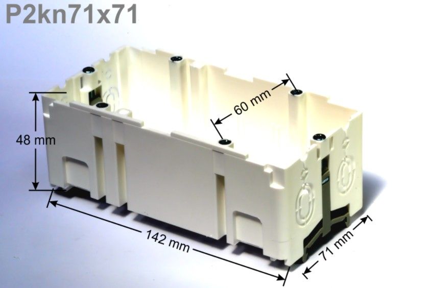 Коробка установочна 60 мм, 48 X 71 X 71 м, для монтажа на DIN рейку TS35 Simet P1kn71x142 36071206 P1kn71x142 фото
