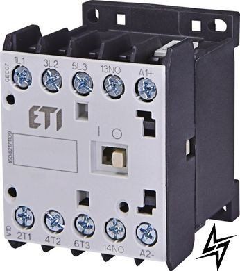 Контактор мініатюрний CEC 09.PR 24V DC (9A; 4kW; AC3) 4р (2н.о.+2н.з.) 4641215 ETI CEC 09.PR 24V DC (9A; 4kW; AC3) 4р (2н.о.+2н.з.) 4641215 ETI фото