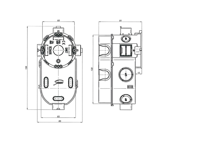 Коробка установочная Simet SE2x60G для контроллеров умного дома SE2x60G фото