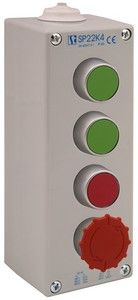 Пост управління 4-ох кнопковий пиле-масло-водонепроникний з кнопками KZ, KZ, KC, B I 2 сальник M20 Spamel SP22K4/01-2 SP22K4/01-1 фото