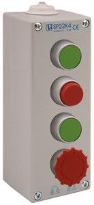 Пост управления 4-х кнопочный пыле-масло-водозащищенный с кнопкой KZ, WC, KZ, B I 1 сальник M20 Spamel SP22K4/02-1 SP22K4/02-1 фото