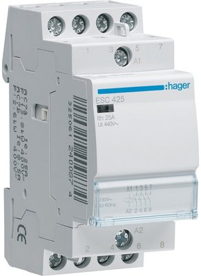 Модульный контактор Hager, ESC425 220В/25А,4НВ,2м ESC425 фото